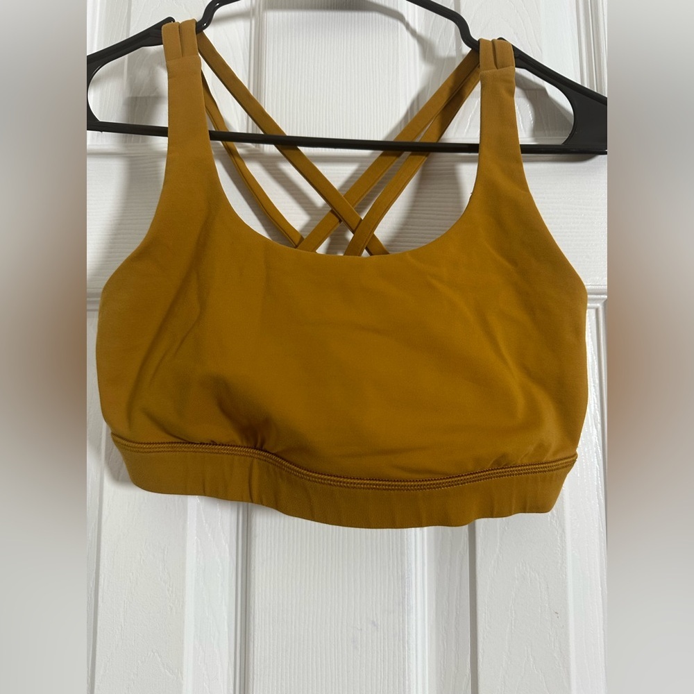 Women's Lululemon Bronze Tone Brown Cross Back Sports Tank Athletic Bra Size 6